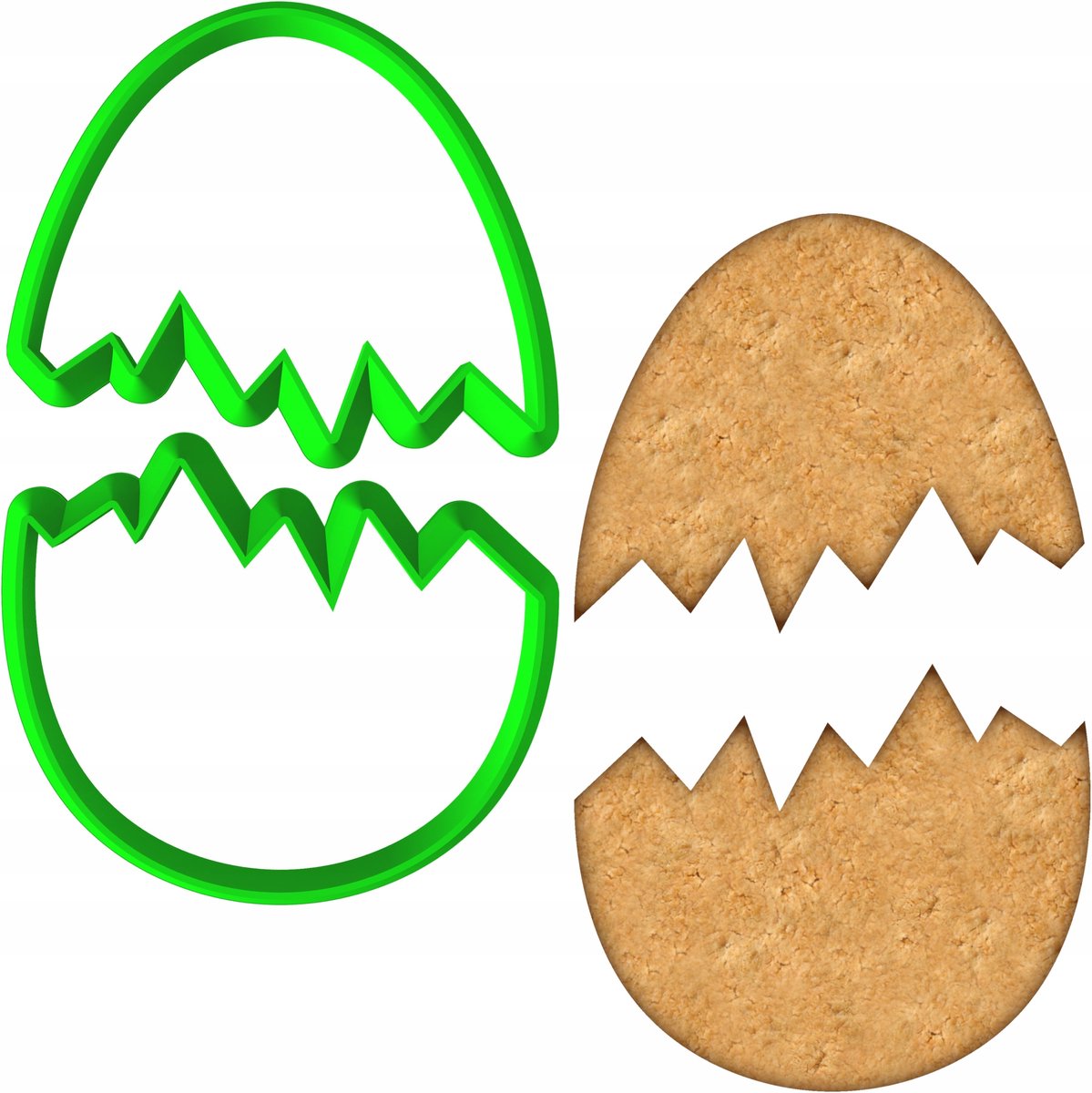 Paasei Koekjesvorm - 2 Delig - 8x6 cm