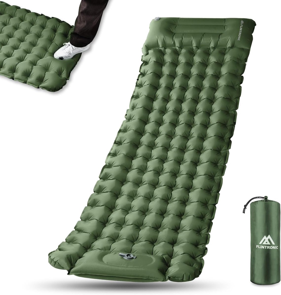 Campingmat zelfopblazend 10 cm dik - waterdicht met kussen - ideaal voor buitengebruik - ShopVlot