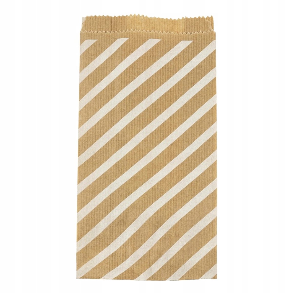 1000x Grijze Papieren Zakken 12x21cm met Strepen - Lunch & Cadeau