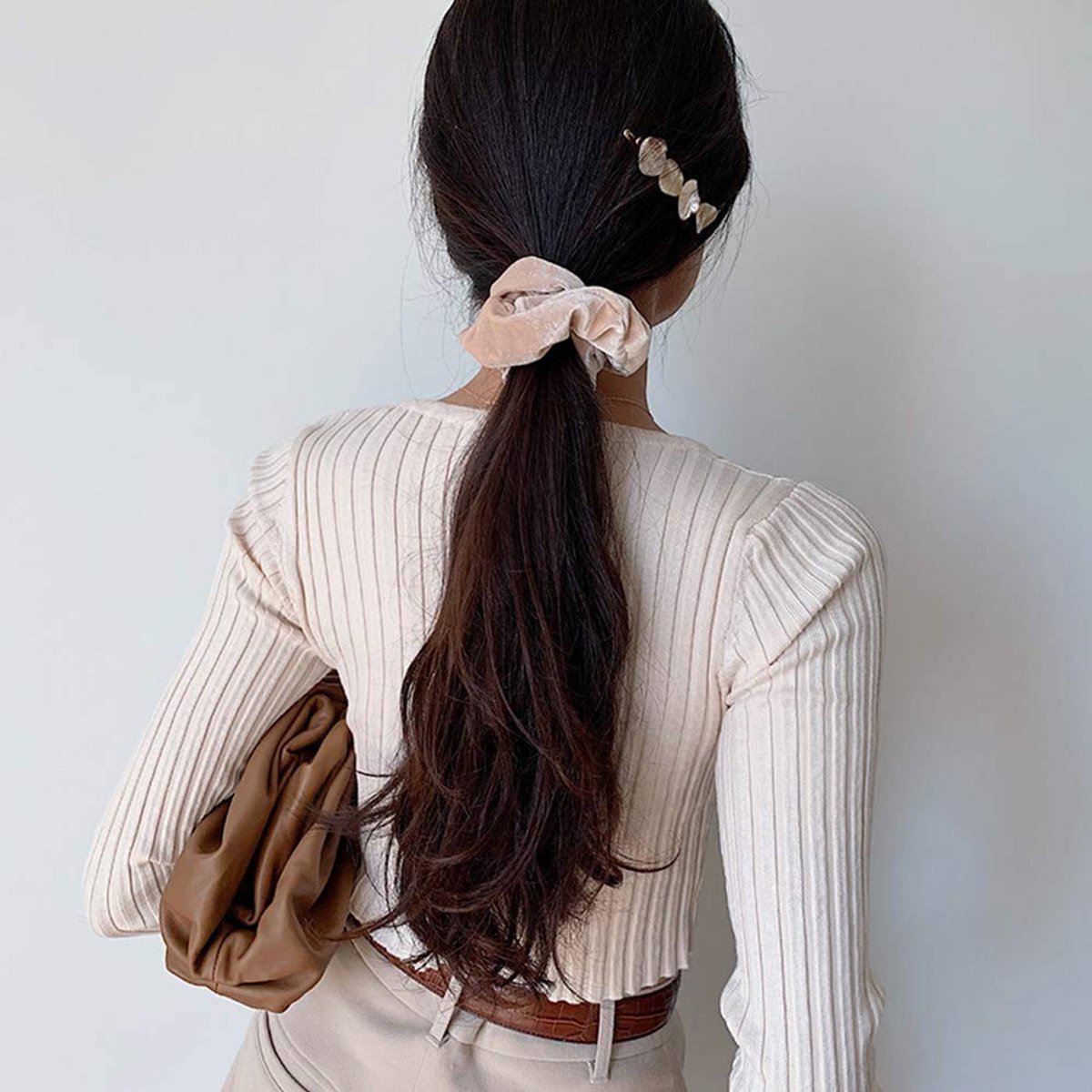 Wajade 5 stuks Pocket Hair Scrunchies met verborgen rits fluwelen elastische haarbanden haarbanden touwen voor grote - ShopVlot