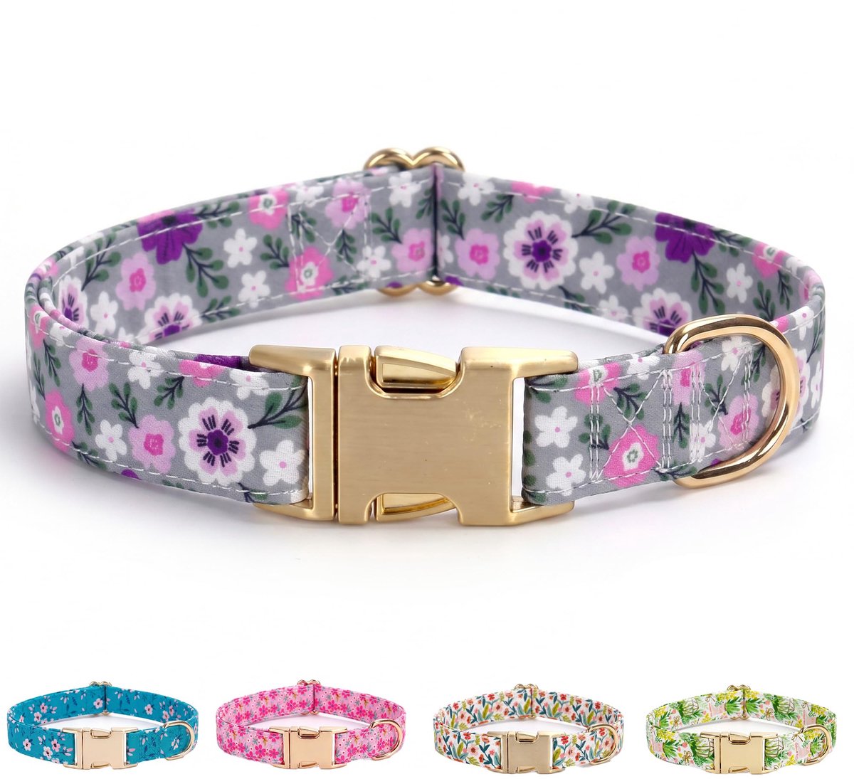AIITLE Verstelbare hondenhalsband voor kleine honden, paars, XS - ShopVlot