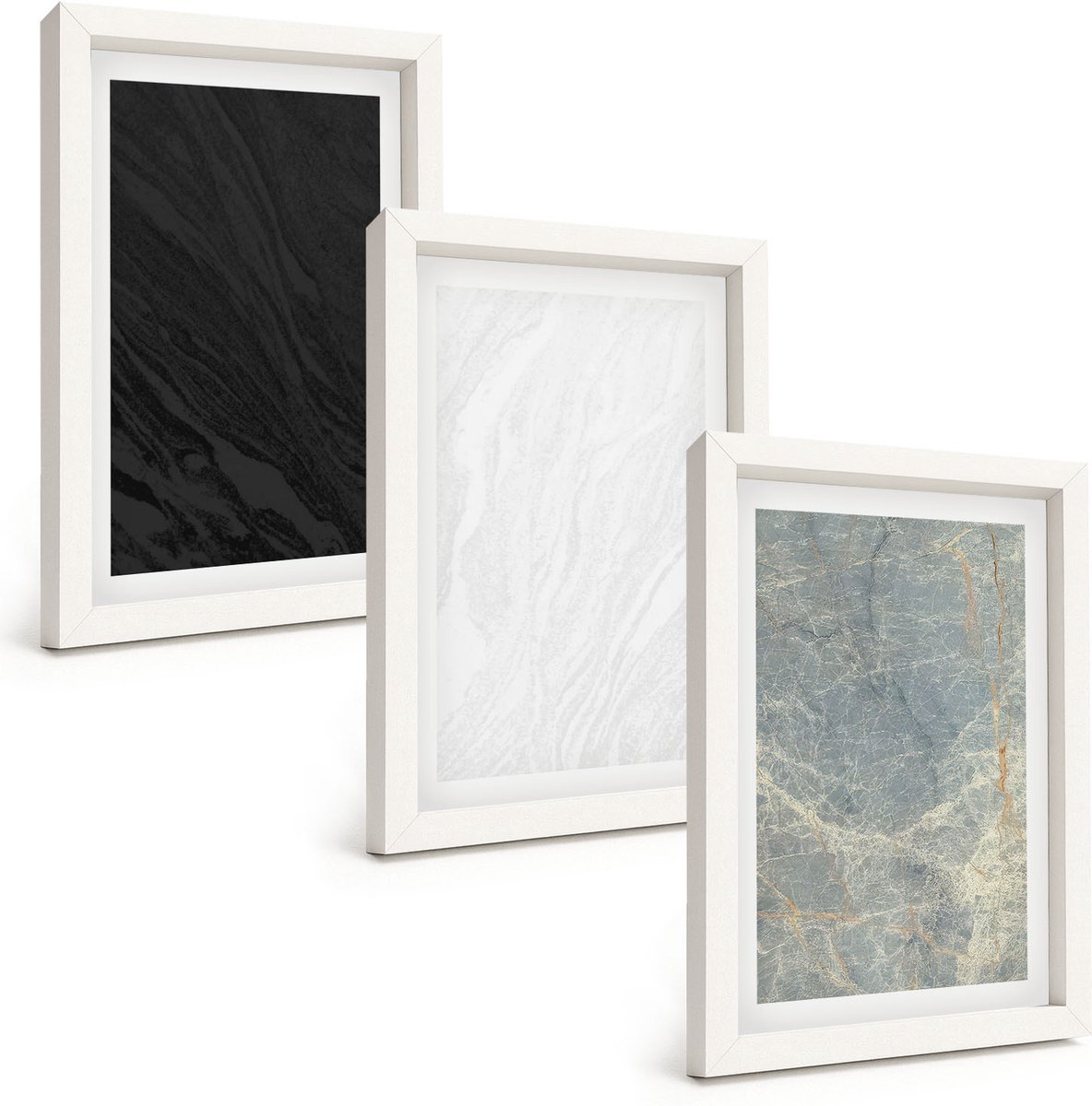 Tulup 3-Delige Schilderij Set - Diverse kleuren elegante stenen constructies - 20x30 - Wanddecoratie - Muurdecoratie - Woonkamer - Moderne Wanddecoratie