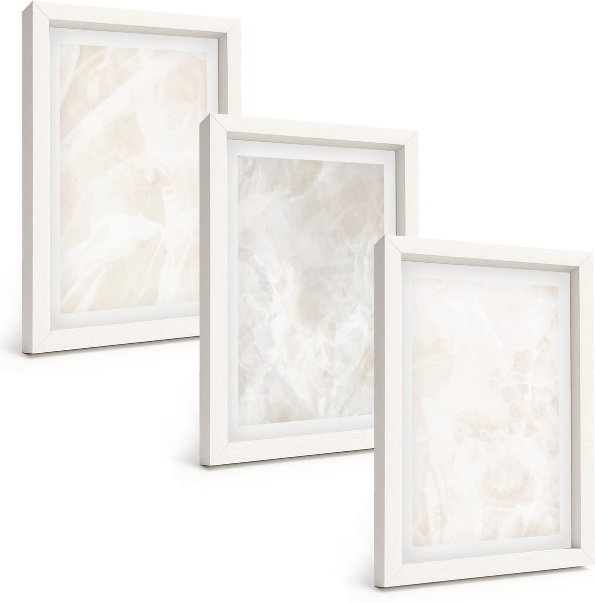 Tulup 3-Delige Schilderij Set - Elegante marmersteen achtergrondtextuur - 20x30 - Wanddecoratie - Schilderijen Set - Kantoor - Interieur Decoratie