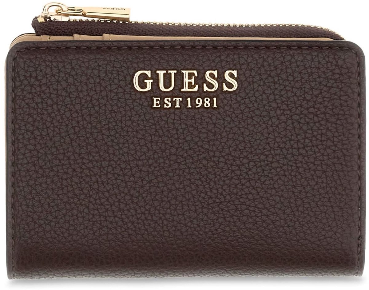 GUESS portemonnee Melody SLG Zip Around Card Case Brown donkerbruin