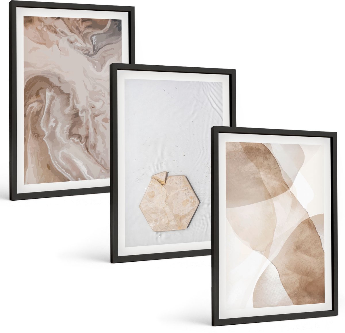 Tulup 4-Delige Schilderij Set - Abstracte vormgeving geïnspireerd door de natuur. - 40 x 60 cm - Wanddecoratie - Schilderijen Set - Kantoor - Woonkamer Decoratie