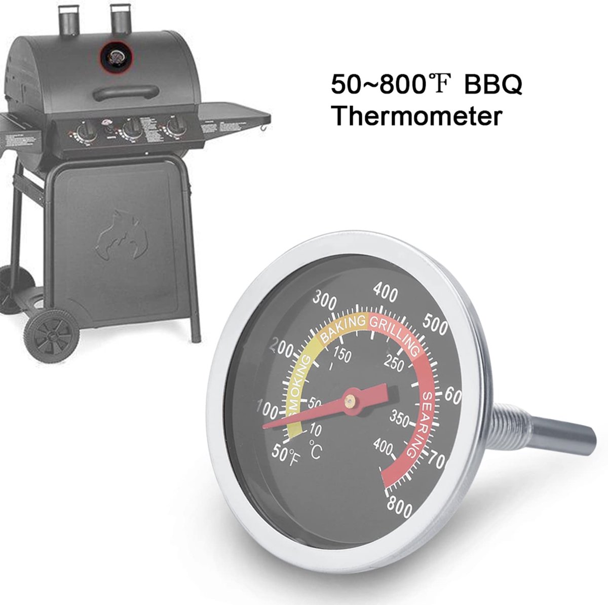 BBQ Thermometer Roestvrij Staal Digitale Instant Read Thermometer 50~800 癋 Ronde Hood Temperatuur voor Barbecue Koken - ShopVlot
