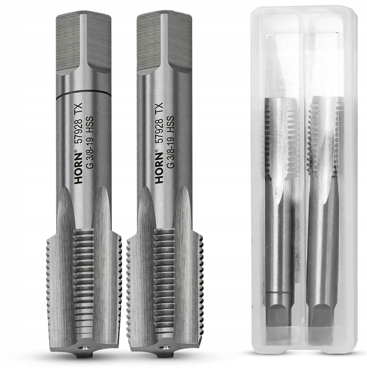 Set van 2 Schroefdraad Tappen HSS G 3/8" - 19 TPI DIN5157
