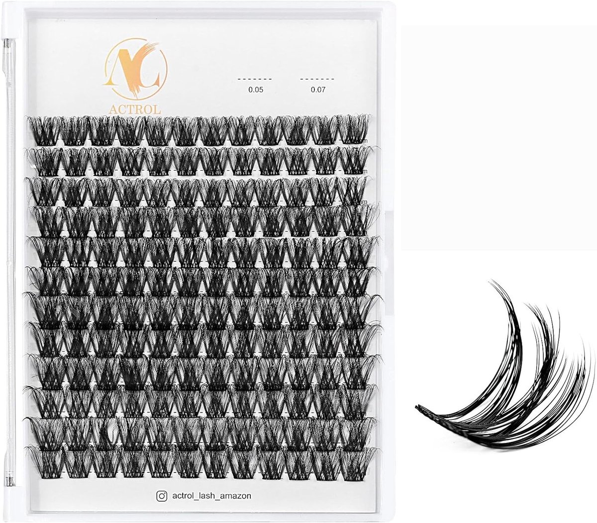 Wimperclusters 0.05 - Mix D krul - Natuurlijke en volumewimpers - Herbruikbare DIY wimperextensions - ShopVlot