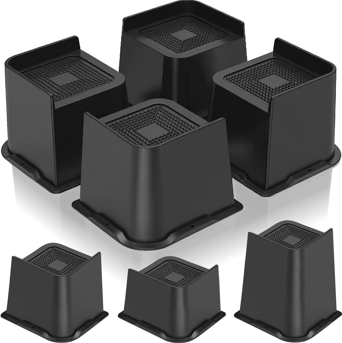 Beenverhoger voor in bed - 4 inch - 4 stuks - L-vormige kunststof meubelverhogers - Voor ouderen en zware meubels