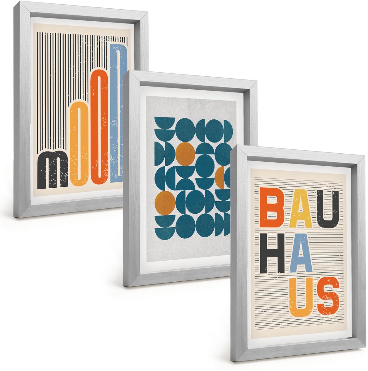 Tulup 4-Delige Schilderij Set - Posters met geometrische patronen in Bauhaus-stijl - 20 x 30 cm - Wanddecoratie - Muurdecoratie - Moderne Interieurdecoratie