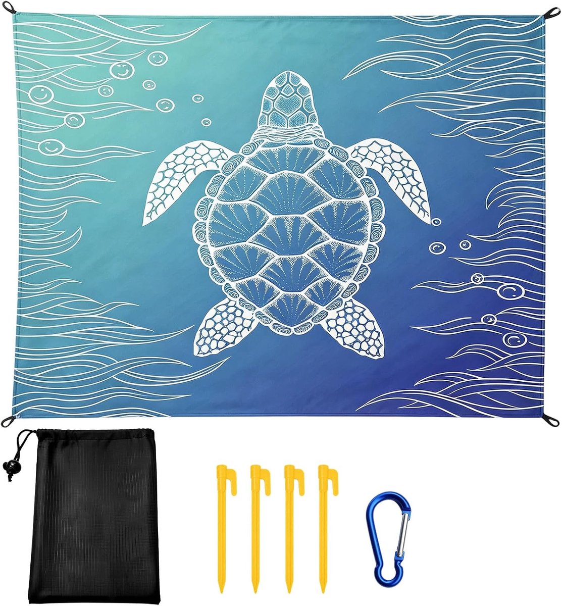 Microvezel strandhanddoek, 210 x 200 cm, extra grote microvezel strandhanddoek, zacht, licht, sneldrogend, voor strand - ShopVlot