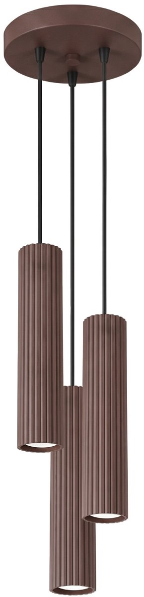 Sollux Lighting Hanglamp Karbon - GU10 - bruin - aluminium - 19.5x19.5x108cm