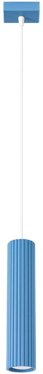 Sollux Lighting Hanglamp KARBON - GU10 - lichtblauw - aluminium - 8x8x118cm