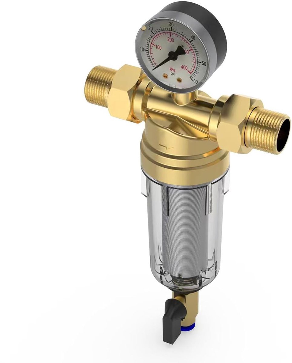 Mechanical backwash filter, filter fineness 40 μm, water filter with pressure gauge and self-cleaning sieve filter - ShopVlot
