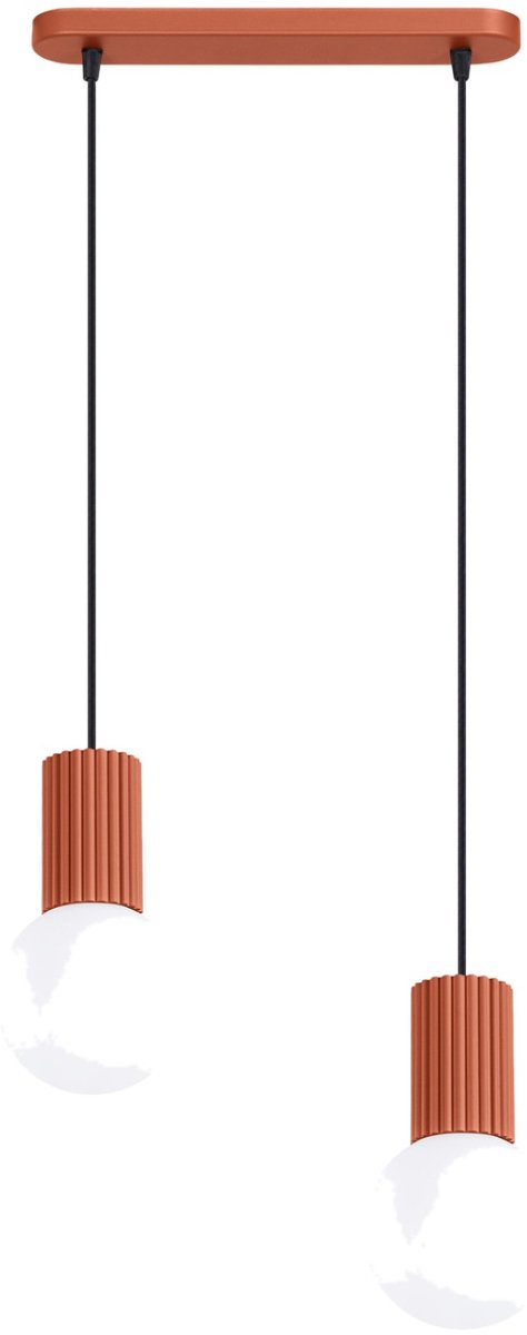 Sollux Lighting Hanglamp Halo - G9 - rode oker - aluminium/glas - 33.5x6x120cm