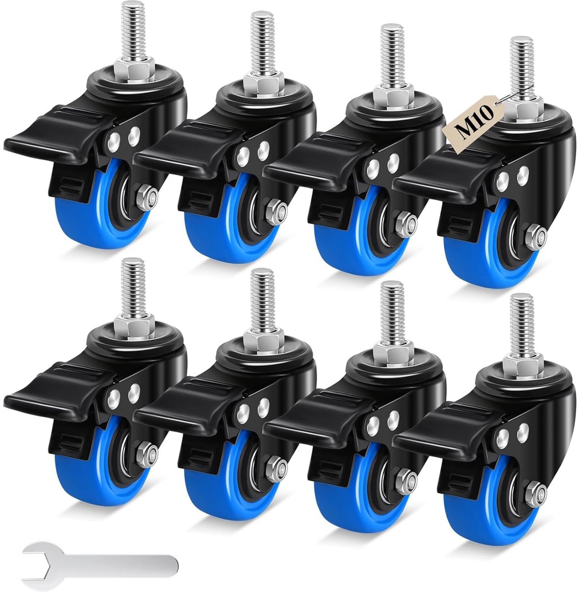 Zwenkwielen voor Meubels - Zwart - 75 mm - Robuuste Stalen Constructie - Voor Meubels en Transport