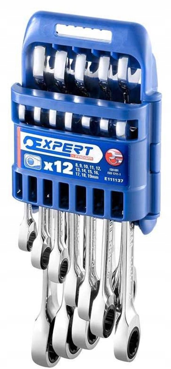 12-delige ringsleutelset met ratel, 8-19 mm