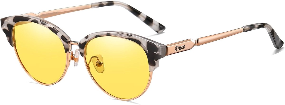 DUCO Round Night Vision Night Driving Glasses Driving Glasses Polarized Night Vision Glasses Glare Protection Glasses - ShopVlot