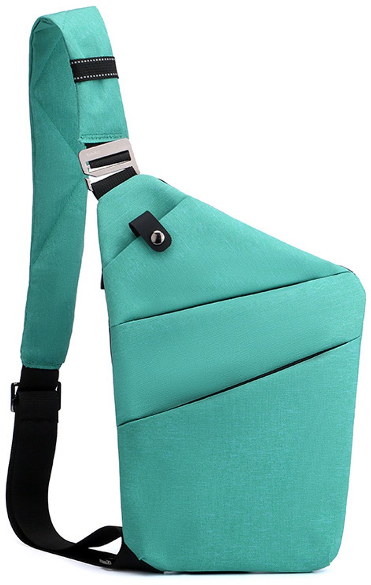Veilige Schoudertas met Anti-Diefstal Functie - Waterdichte Crossbody Bag-schoudertas met grote capaciteit-Stijlvolle reistassen-Schoudertas links-Lichtgroen