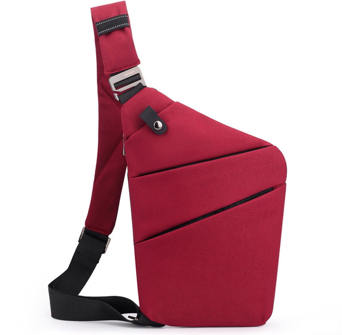 Veilige Schoudertas met Anti-Diefstal Functie - Waterdichte Crossbody Bag-schoudertas met grote capaciteit-Stijlvolle reistassen-Schoudertas links-bruin