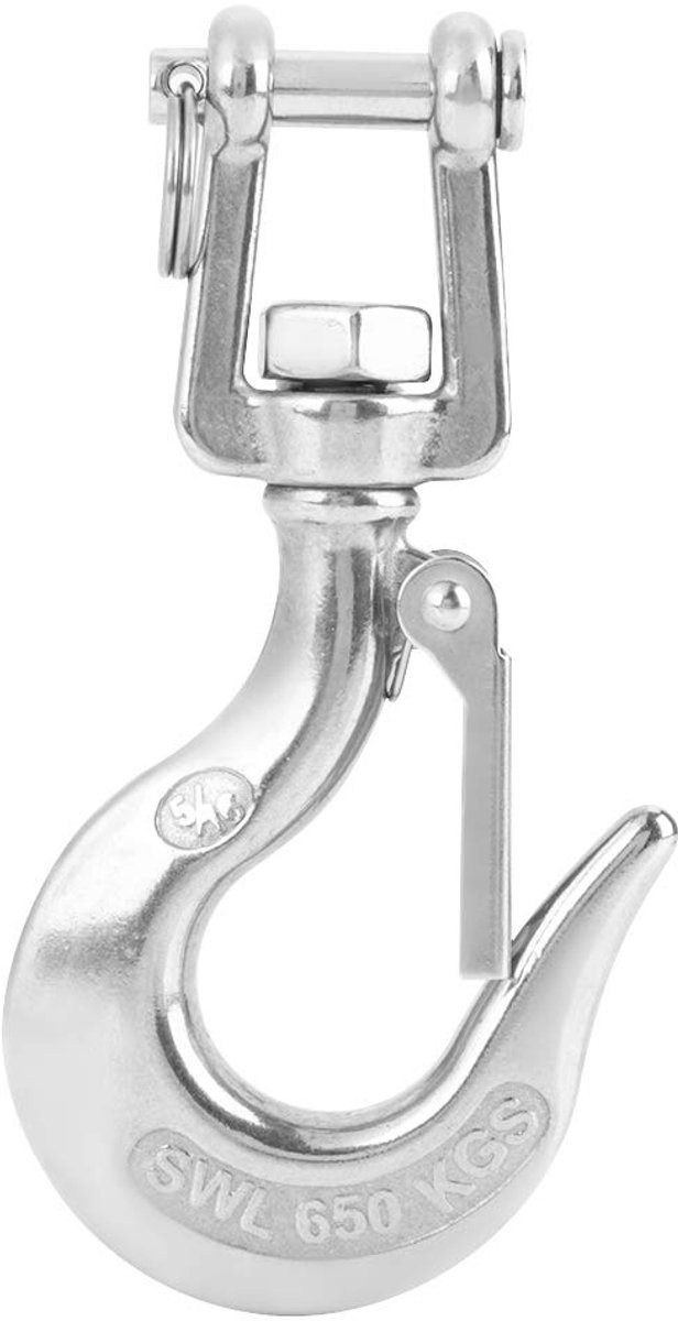 Walfront Stainless Steel Swivel Eyelets Faucet Chain Hook 650kg / 1000kg with Clasp Occupancy (650kg) - ShopVlot