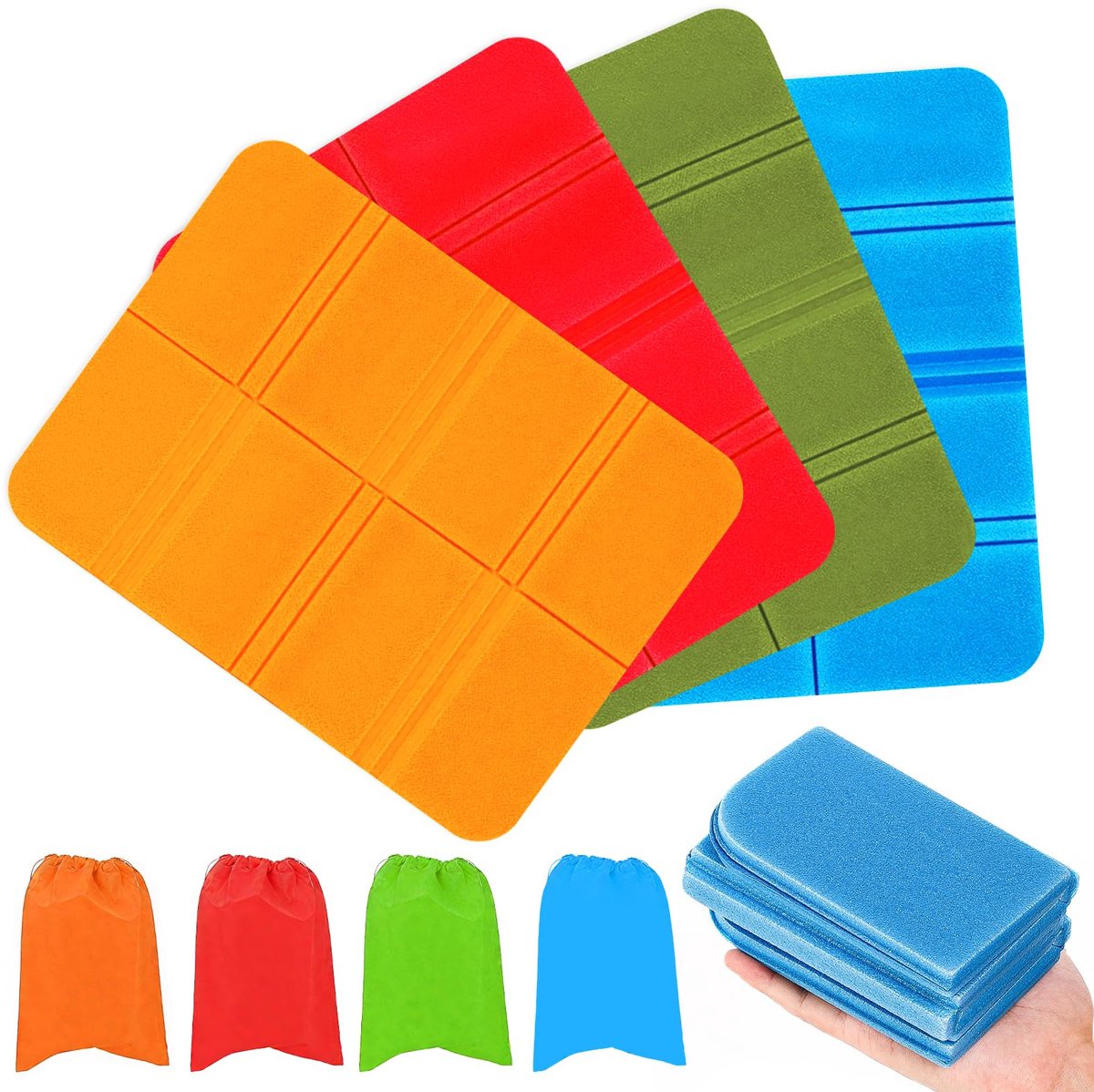 Set van 4 Vouwbare Zitkussens voor Buiten, 37,6x28cm, 4 Kleuren