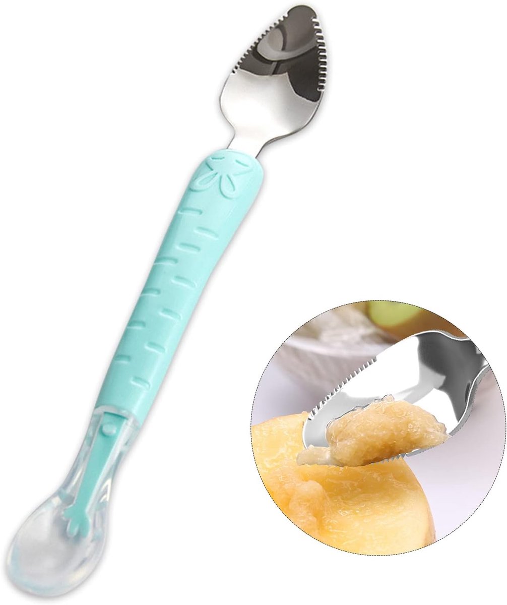 Baby Spoon from 4 Months Silicone Spoon, BPA Free, Fruit Peels, Complementary Food for Children, Fits Baby's Mouth - ShopVlot