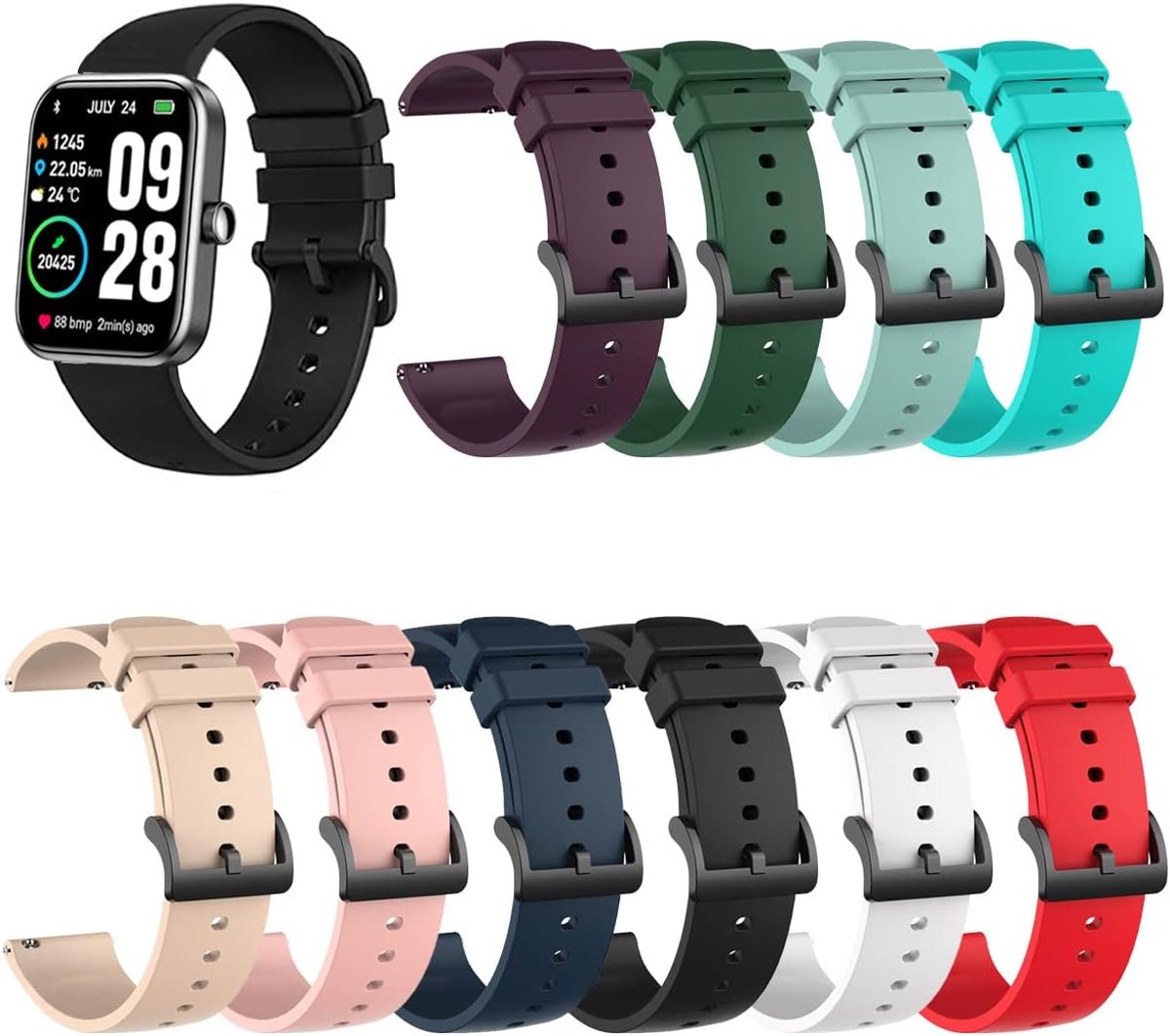 RuenTech Watch Strap Compatible with Gydom/TOOBUR/Woneligo/Aeac Smartwatch IDW13 IDW19 Bracelet Replacement Silicone - ShopVlot