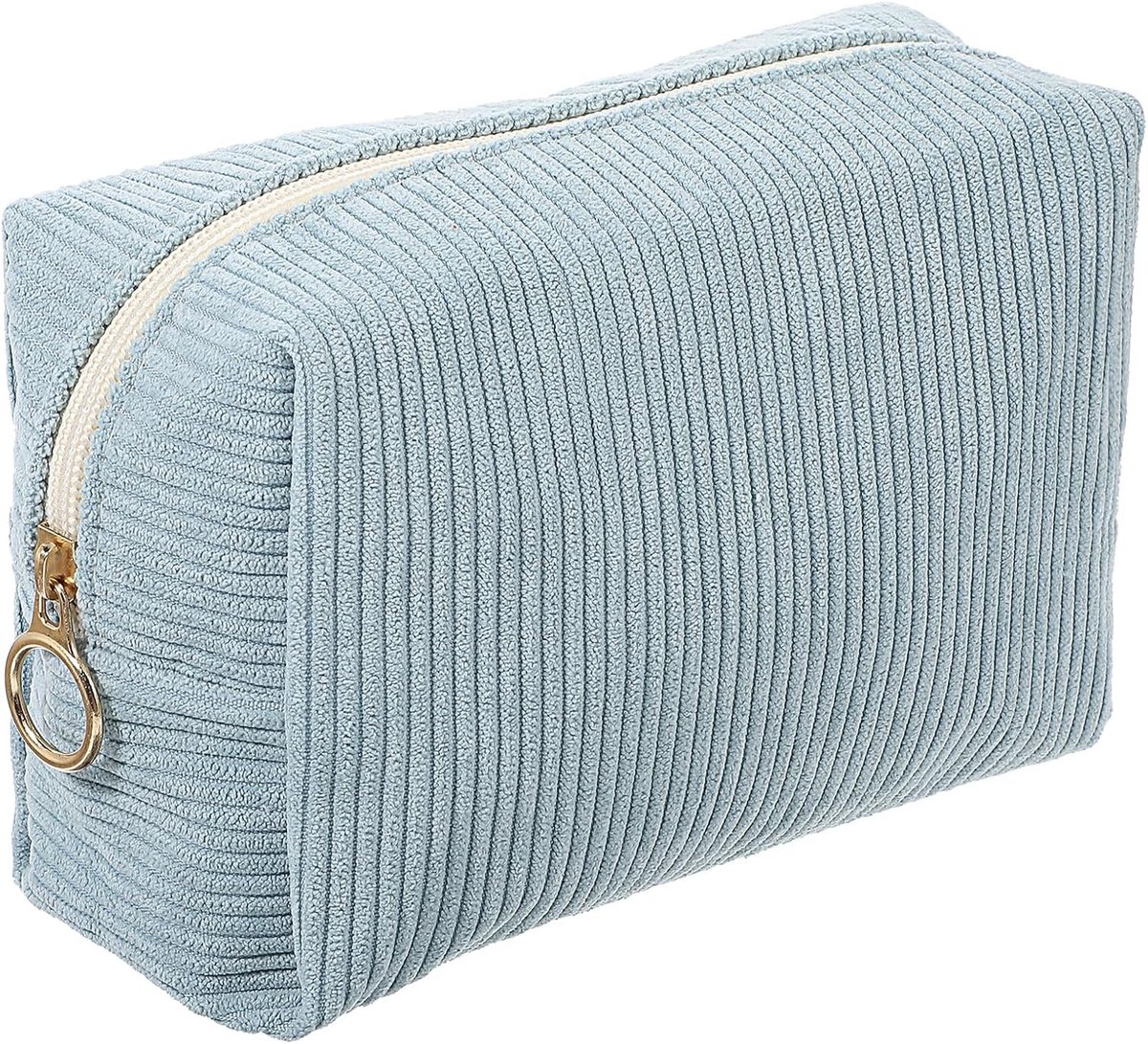 Make-uptas - Blauw - 18 x 11 x 7 cm - Corduroy - Voor Vrouwen
