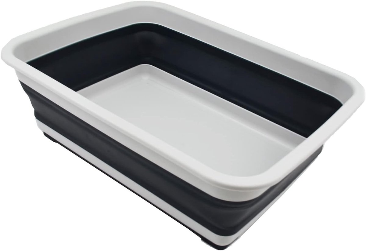 Wasteil opvouwbaar - Grijs/Leisteen Grijs - Inklapbare Kuip 1,85 Gallon - Ruimtebesparende Draagbare Wasbak - Voor Thuis en Outdoor Gebruik