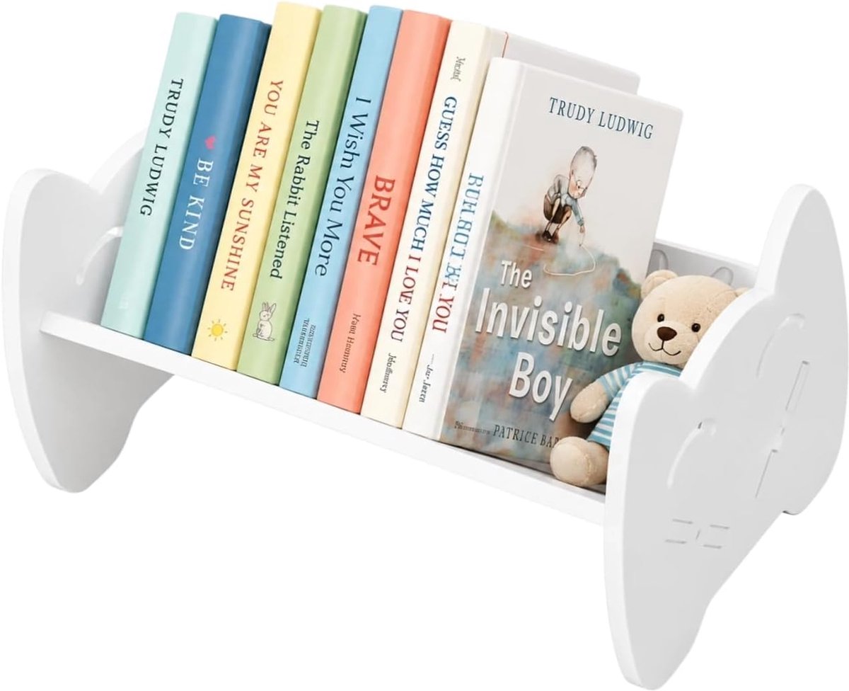 White Book Organiser Desk Wooden Bookshelf Small Desk Books Organizer Storage Rack Desk Rack Book Display Rack - ShopVlot