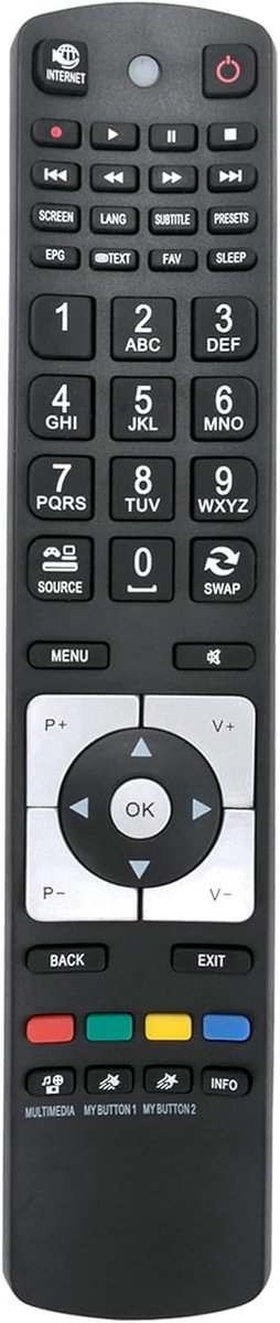 Afstandsbediening voor PEAQ LED TV - Ergonomisch ontwerp - Volledig functioneel - Geen installatie vereist - ShopVlot