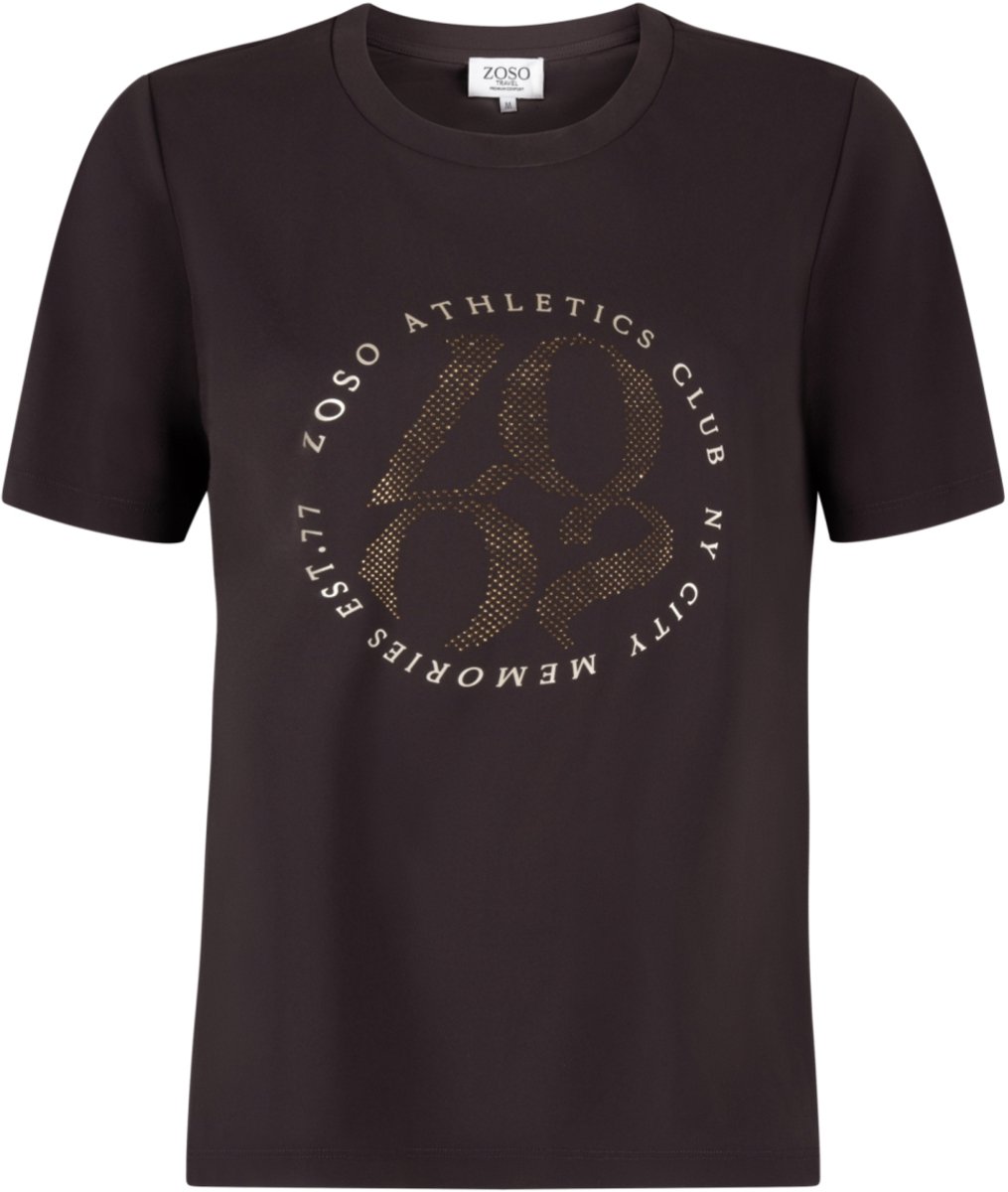 Zoso T-shirt Britt 264 Espresso Dames Maat - 3XL