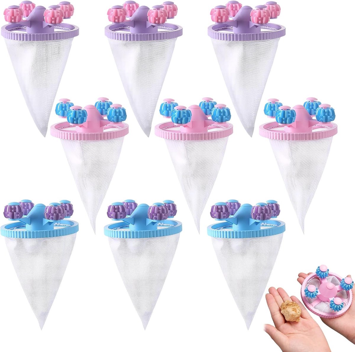 9 stuks filterballen wasmachine, pluisvanger wasmachine, herbruikbaar, voor alle wasmachine-modellen, voor het - ShopVlot