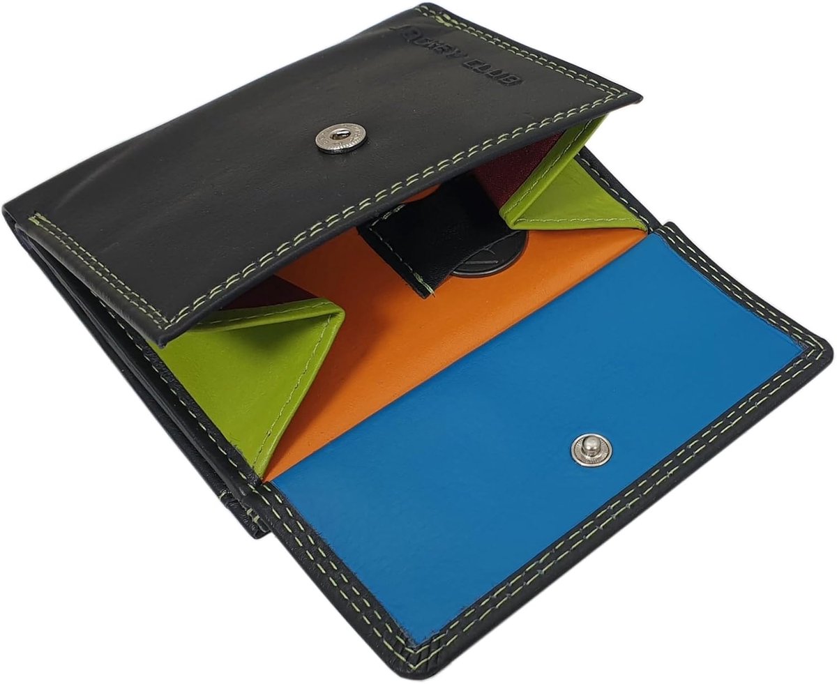 myledershop Rundnappa Leather Ladies Wallet/Wallet/Wallet with RFID and NFC Protection, Multicolor, Multicolor, One - ShopVlot