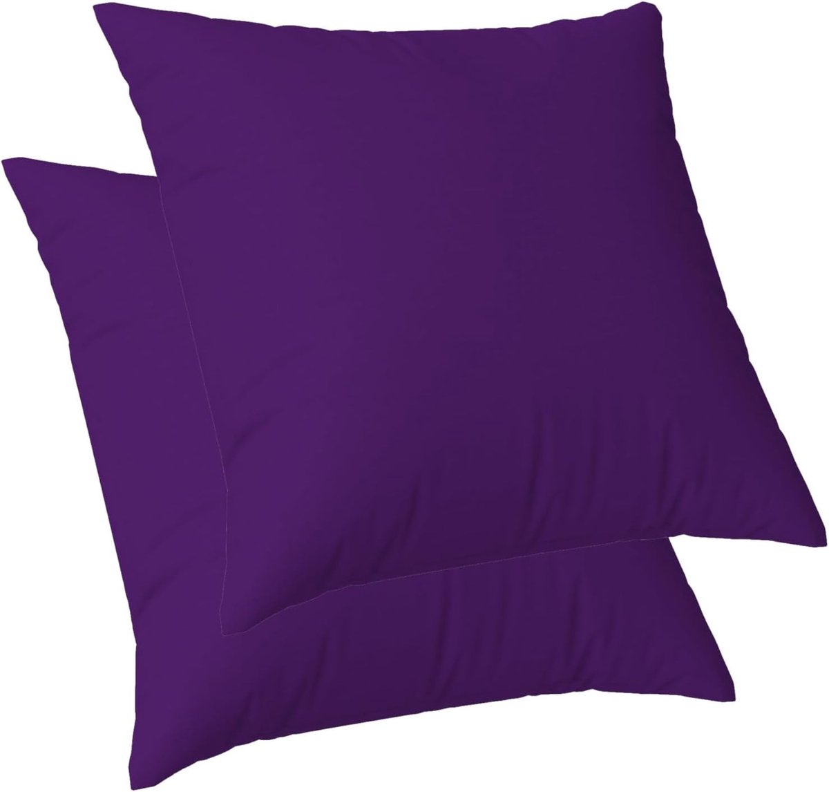 Solid Color Linen Cushion Covers Continental Cushion for Bed Double Sided Purple Handmade Square Pillowcases with - ShopVlot