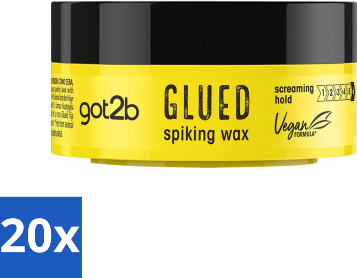 20 x Got2B - Spiking Wax - Glued - 75 ml - Spiking Wax - Extreme Hold - Styling Wax - Hair Styling - Wax Voor Haar