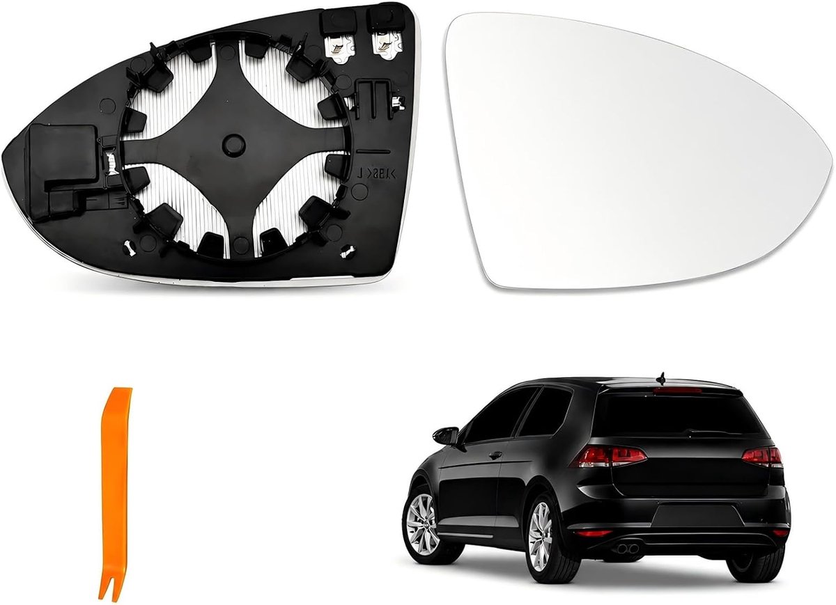 Spiegelglas Golf 7 links verwarmd asferisch - spiegelglas links verwarmd - spiegelglas links - ShopVlot