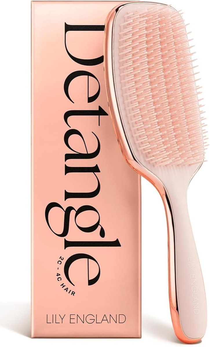 Krullende Haarborstel - Roségoud - Pijnloze Ontwarringsborstel voor Krullend Haar - Voor Vrouwen met Type 2C tot 4C Haar