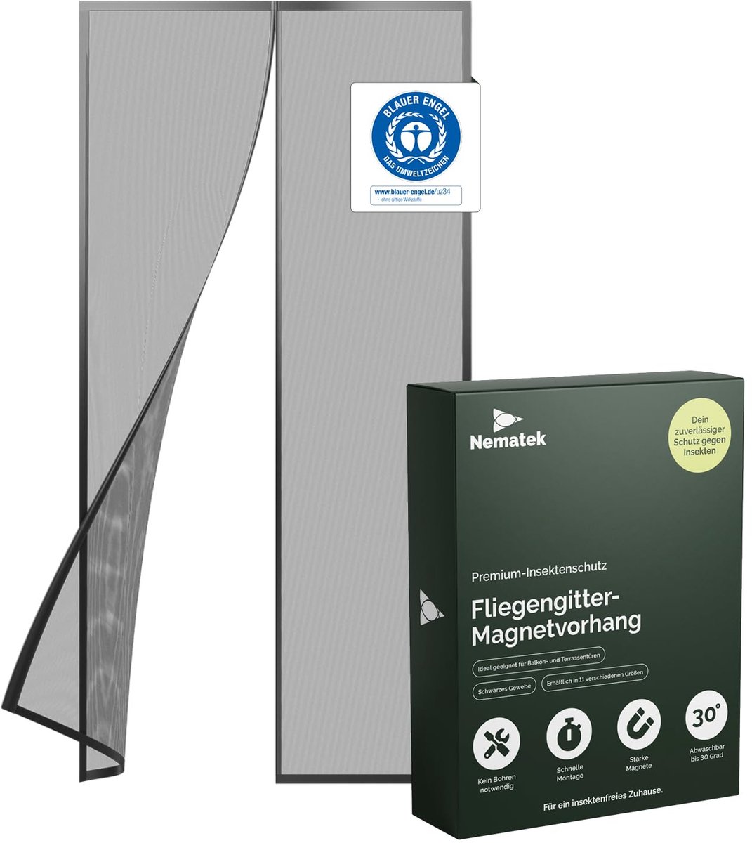 Nematek - vliegenhor balkondeur 80x200 cm - hoogwaardige vliegenhor voor de terrasdeur en balkondeur - ShopVlot