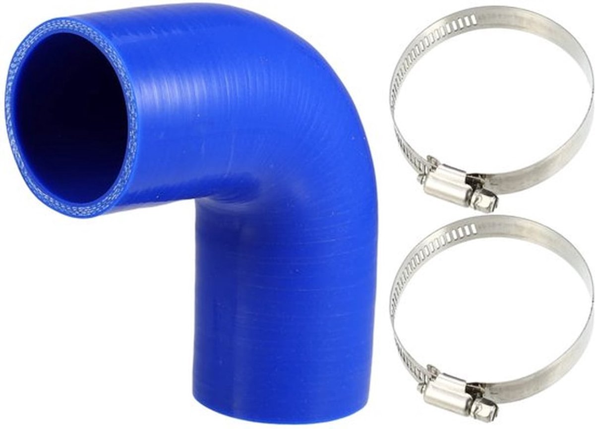 Silicone Slang 90 Graden Bocht - Universele Radiator Slang - Blauw - 90mm Lengte - Hoog Temperatuurbestendig - Verbeterde Koeling - Koelwaterslang