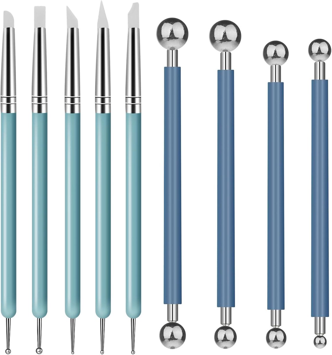 Molain 9 stuks modelleergereedschap, kleisnijgereedschap, kleipottenbakkersgereedschap set modelleringsbal en zachte - ShopVlot