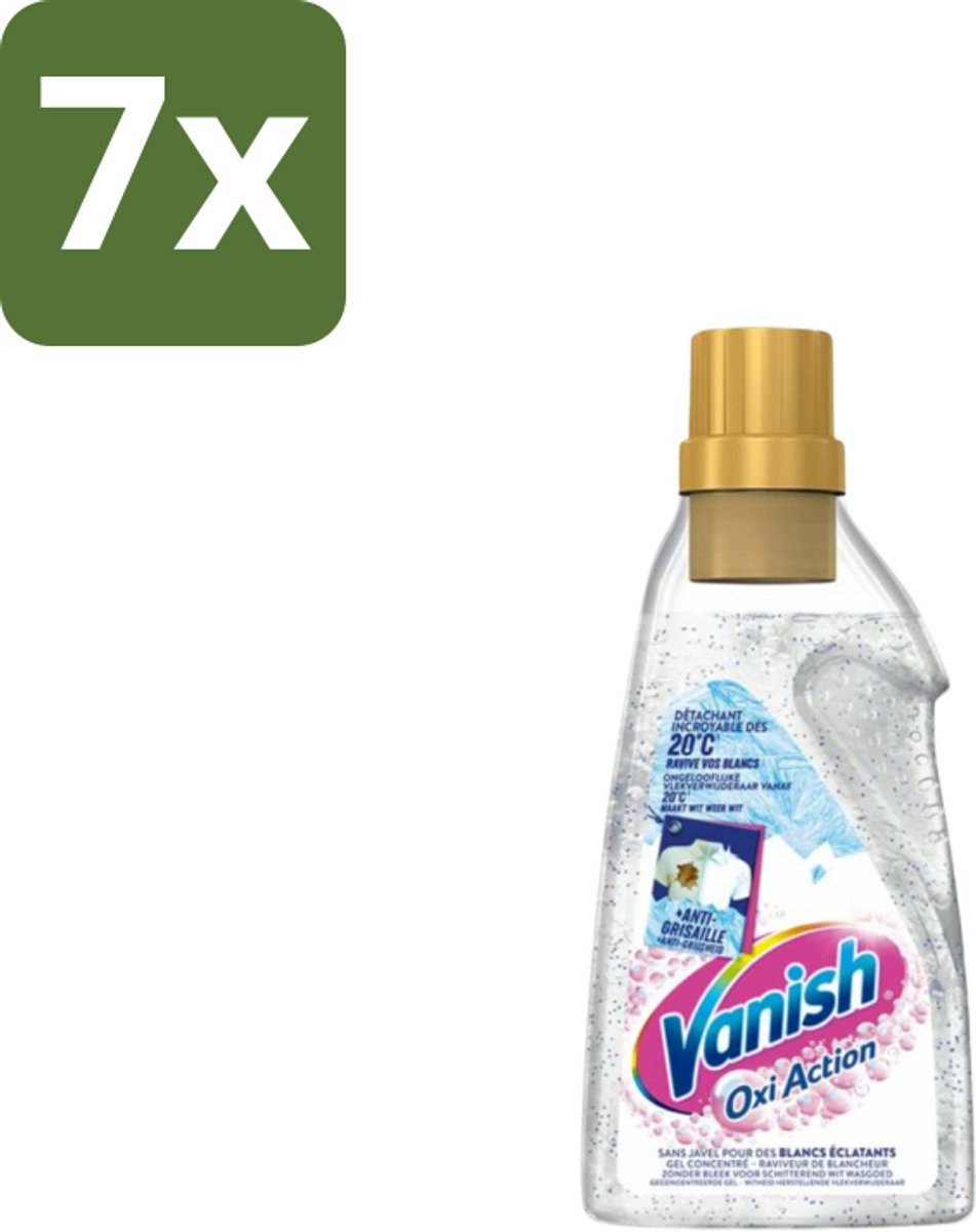 Vanish - Vlekverwijderaar - Oxi Action Booster Gel Whitening - Voor Witte Was - 750 ml - Bulkverpakking - 7 stuks