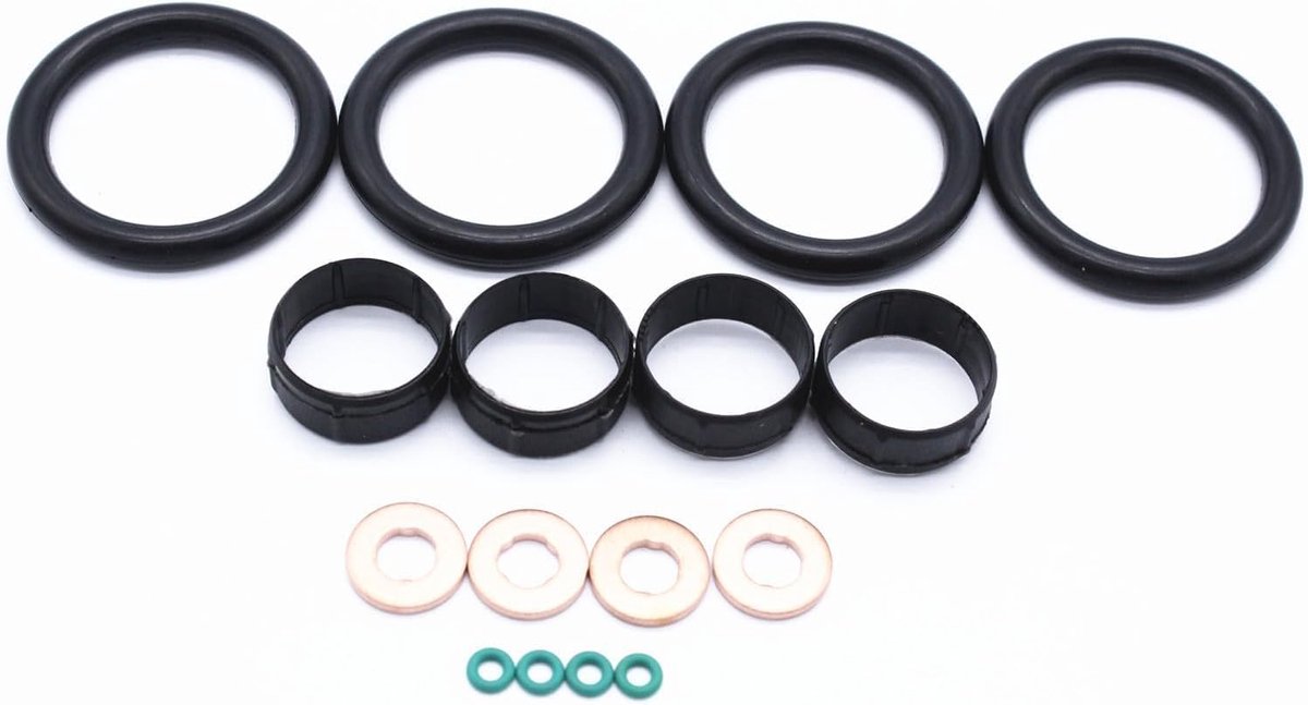 O-ring afdichtingen voor injectoren - Set van 4 - Hoogwaardige rubber en metaal - Duurzaam en betrouwbaar - ShopVlot