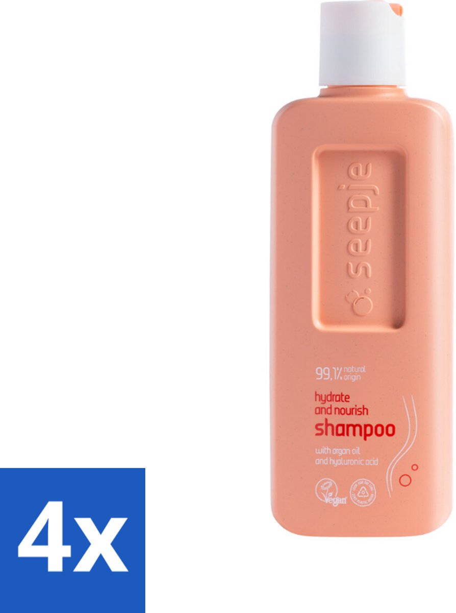 Seepje - Hydrate & Nourish Shampoo - Intense Hydratatie voor Gezond Haar - 300 ml - Voordeelverpakking - 4 stuks