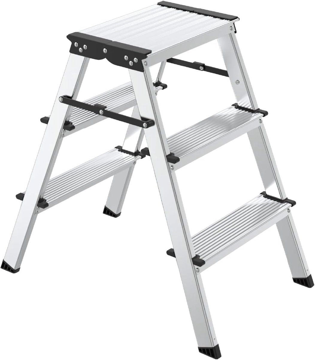 Opvouwbare Kruk 2 Treden - Aluminium - Compact en lichtgewicht - Ideaal voor extra bereik - ShopVlot