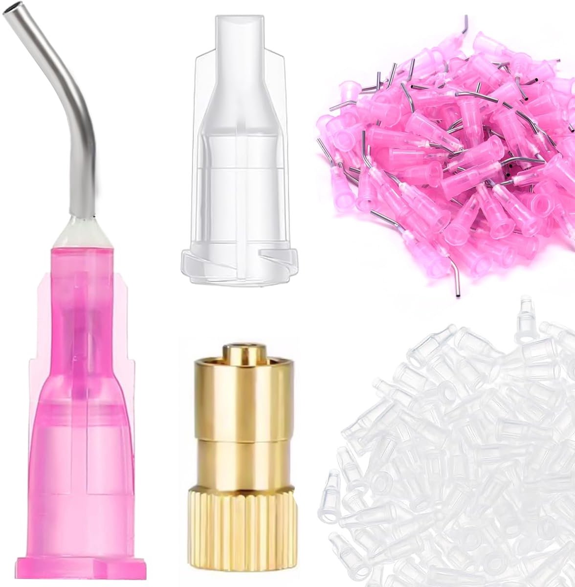 Dosing Needles 18 g - 45 graden gebogen tips - Veilig stomp punt - Voor olie of lijm applicator - ShopVlot