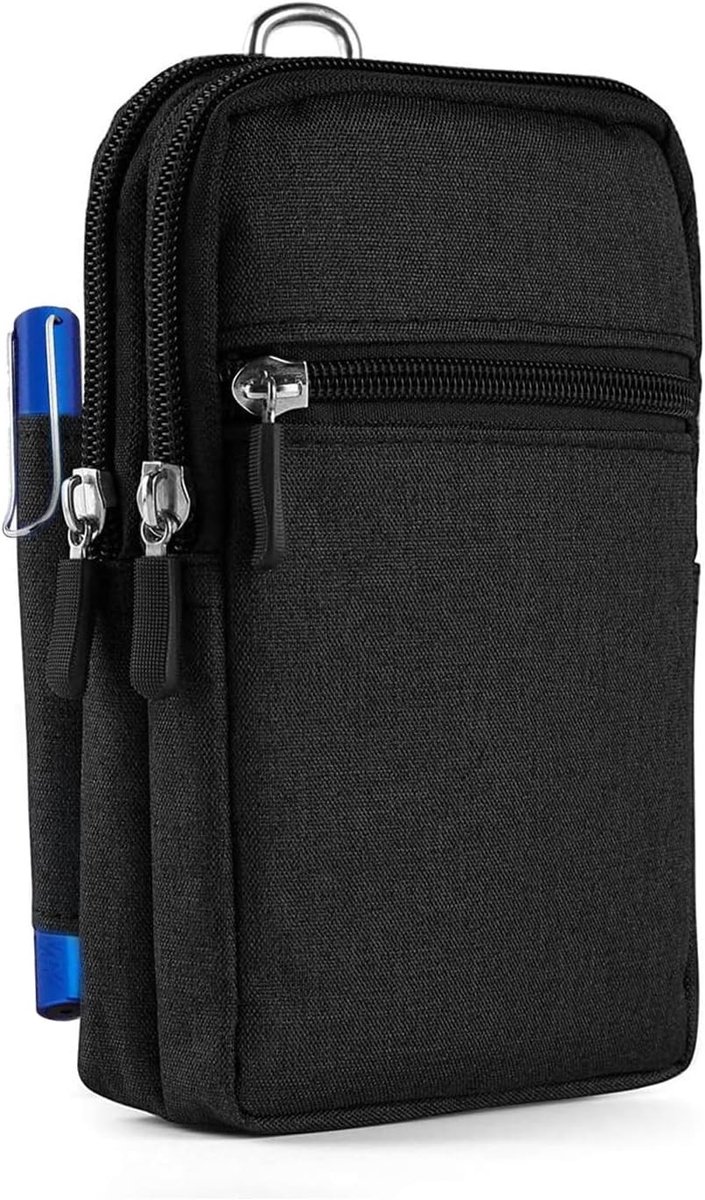 Telefoontas - Zwart - Universele Maat - Waterdichte Heuptas voor Smartphones tot 6,9 Inch - Voor Dames en Heren