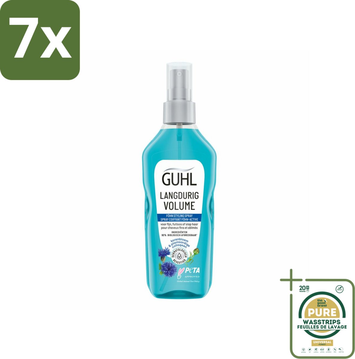 7 x Guhl - Styling Spray - Föhn Active - 125 ml - Grootverpakking - Haarspray - Volume - Grip - Styling Spray - Föhn Spray
