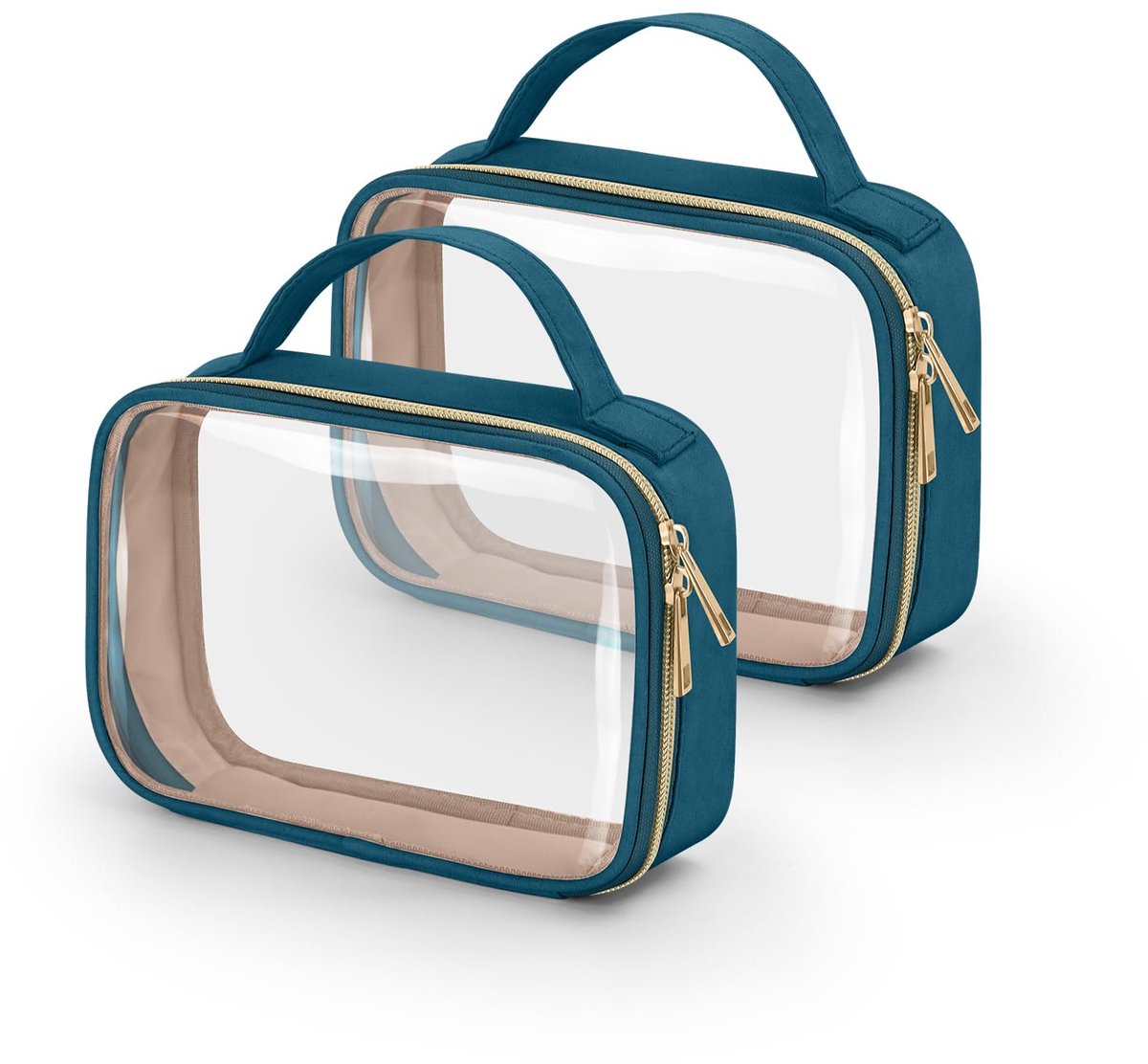 toilettas 2-pack - doorzichtige make-uptassen - kwart formaat PVC - ideaal voor reizen - ShopVlot